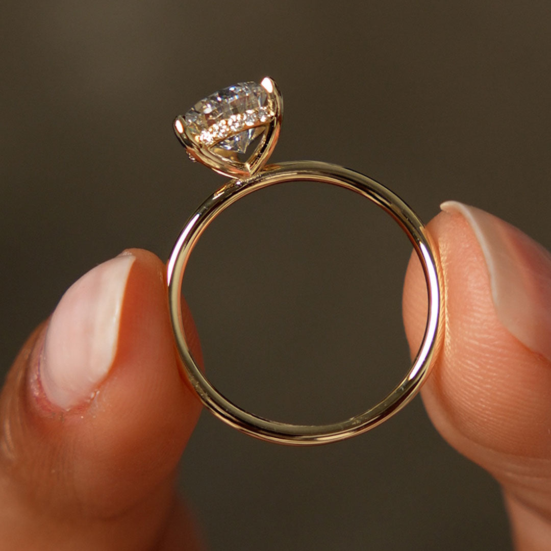 OBFJ0596 - 2.00 Ctw 14k Pear Shaped Lab Grown Diamond Hidden Halo Engagement Ring – Amara 5