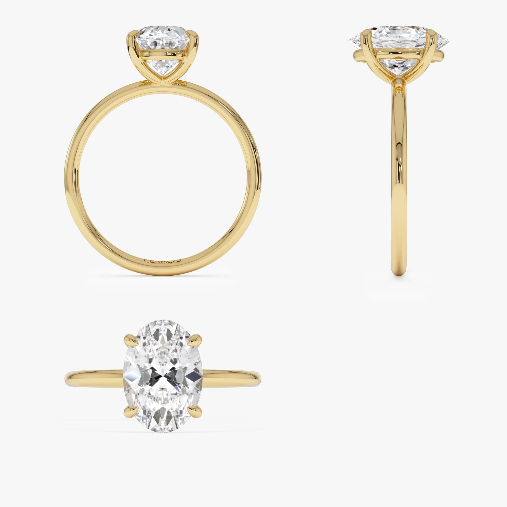 OBFJ0587 - 2.00 Ctw 14k Oval Shaped Prong Setting Lab Grown Diamond Engagement Ring – Odessa 11