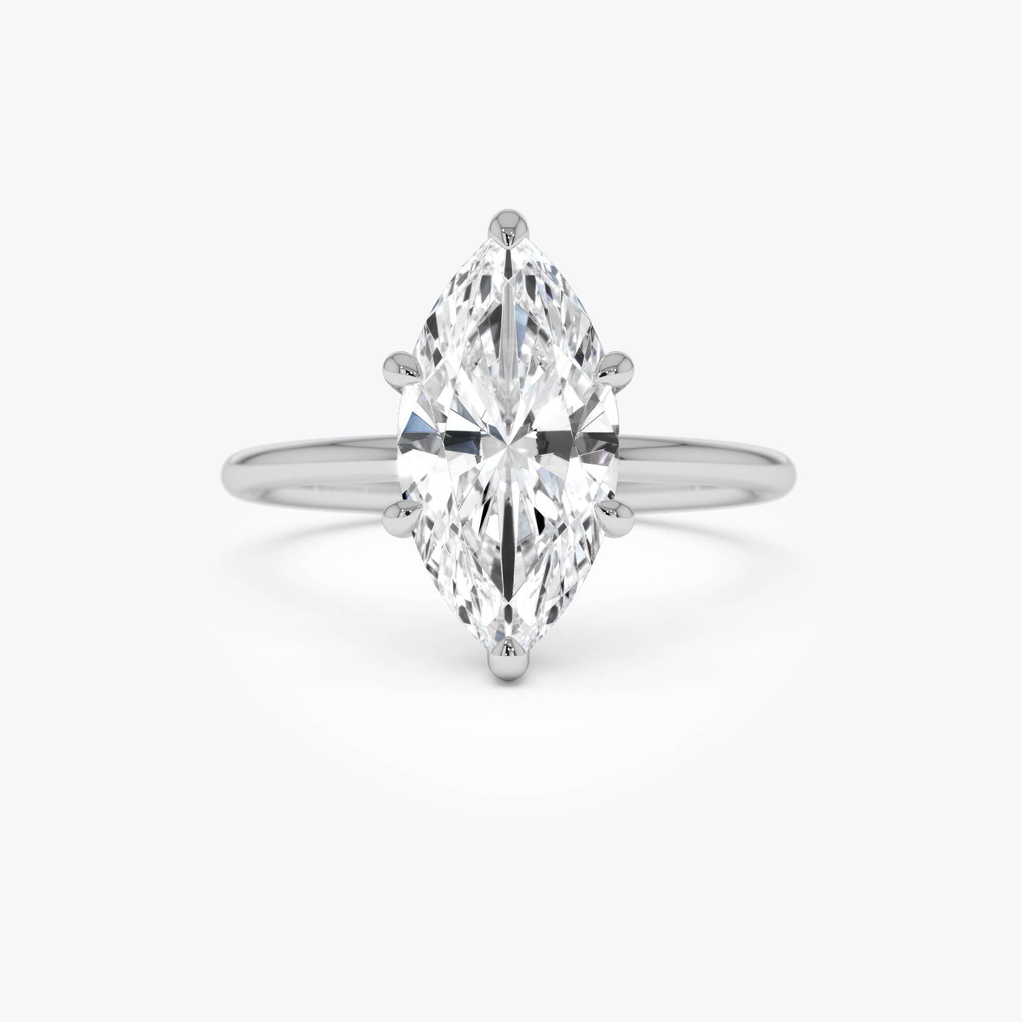 OBFJ0585 - 2.00 Ctw 14k Marquise Shape Prong Setting Lab Grown Diamond Engagement Ring – Verity 8