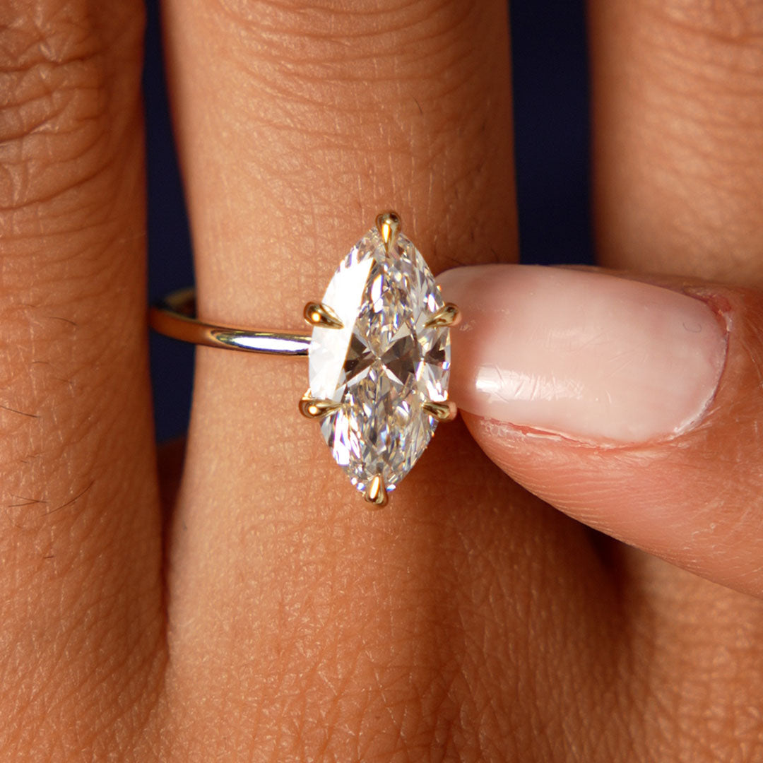 OBFJ0585 - 2.00 Ctw 14k Marquise Shape Prong Setting Lab Grown Diamond Engagement Ring – Verity 6
