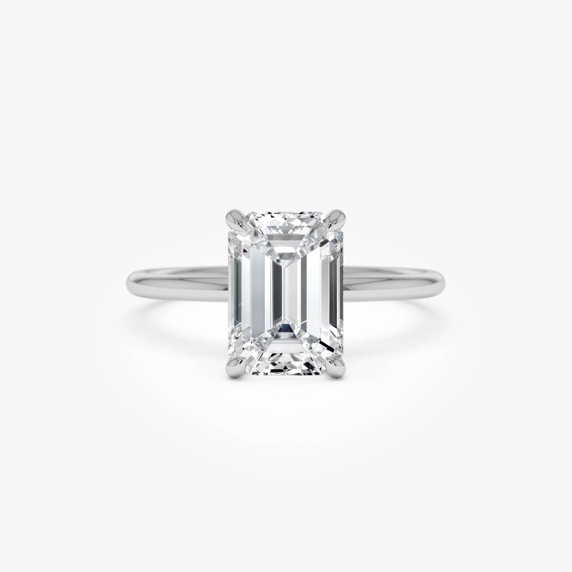 OBFJ0583 - 2.00 Ctw 14k Emerald Cut Prong  Setting Lab Grown Diamond Engagement Ring  – Marcelline 6