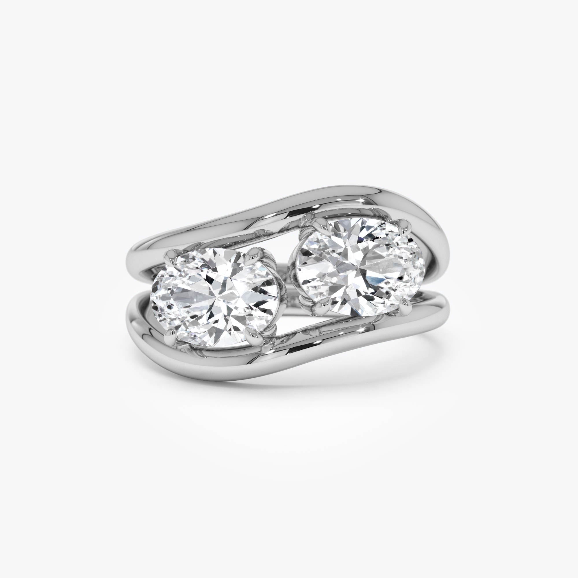OBFJ0404 - 2.00 Ctw 14k Oval Shaped Lab Grown Diamond Stacked Rings - Rhea 7