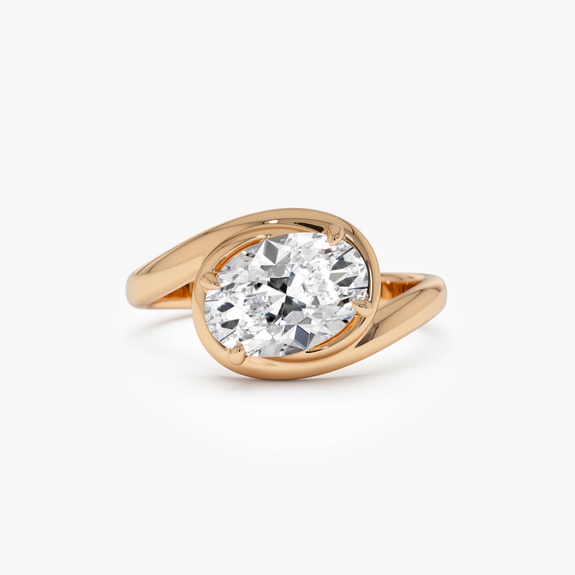 OBFJ0412 - 1.50ctw 14k Oval Shaped LabGrown Diamond Bypass Engagement Ring - Bianca 7