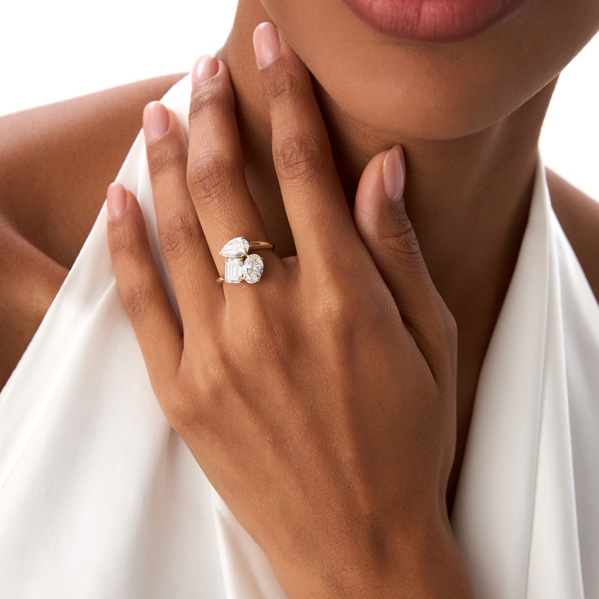 OBFJ0383 - 3.00ctw 14k Lab Grown Diamond Multi-Cut Cocktail Ring - Petra 4