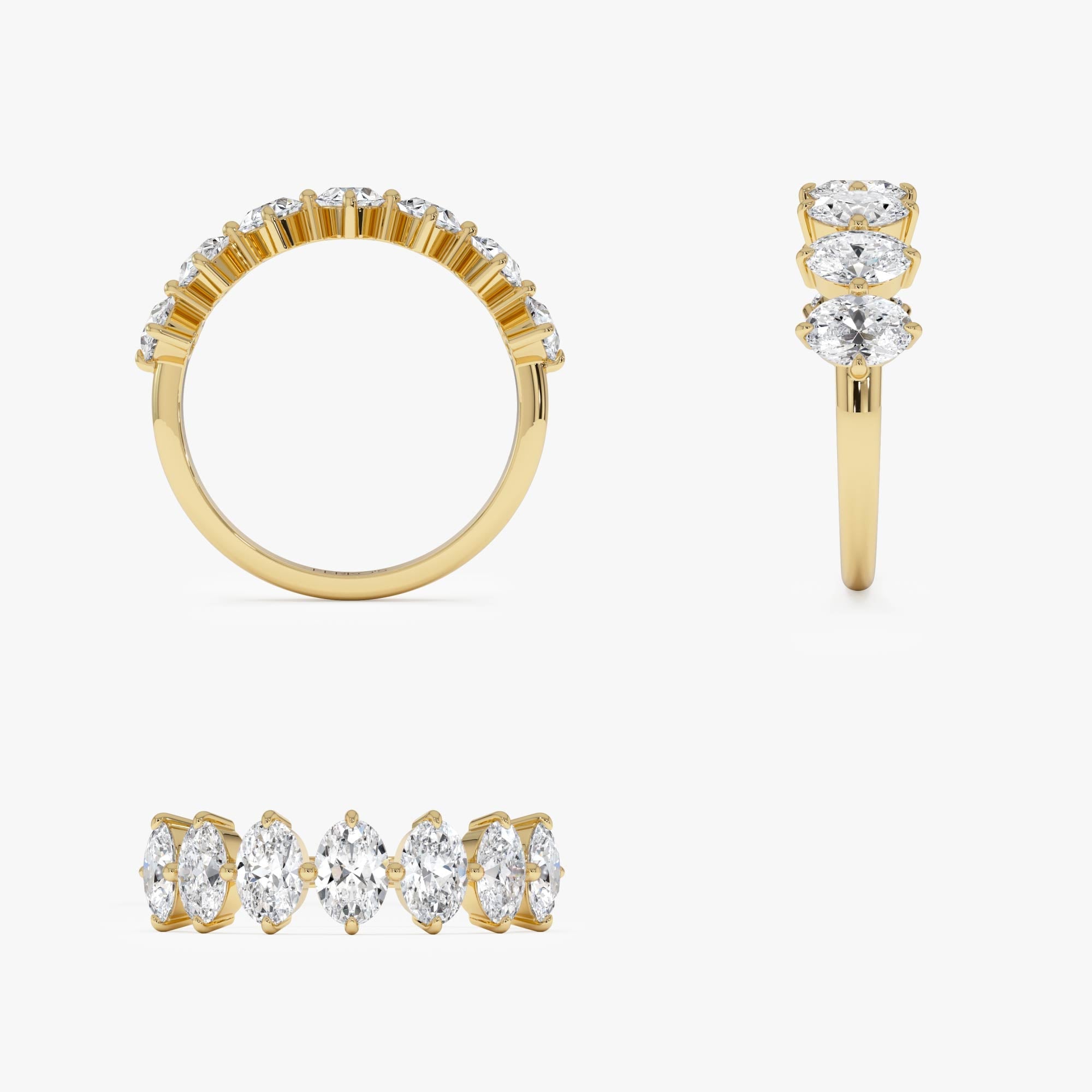 OBFJ0409 - 1.55ctw Oval Shaped Lab Diamond Anniversary Ring - Dora 12