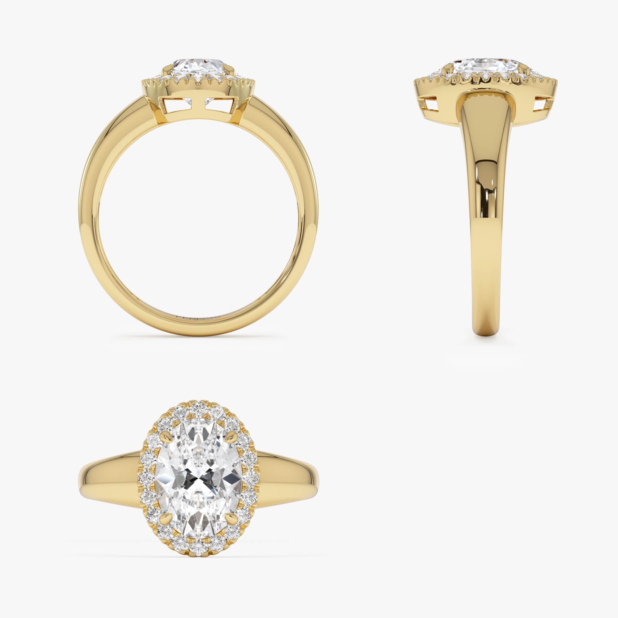 OBFJ0352 - 1.85 Ctw 14k Oval Shape Lab Grown Diamond Halo Engagement Ring - Leta 9