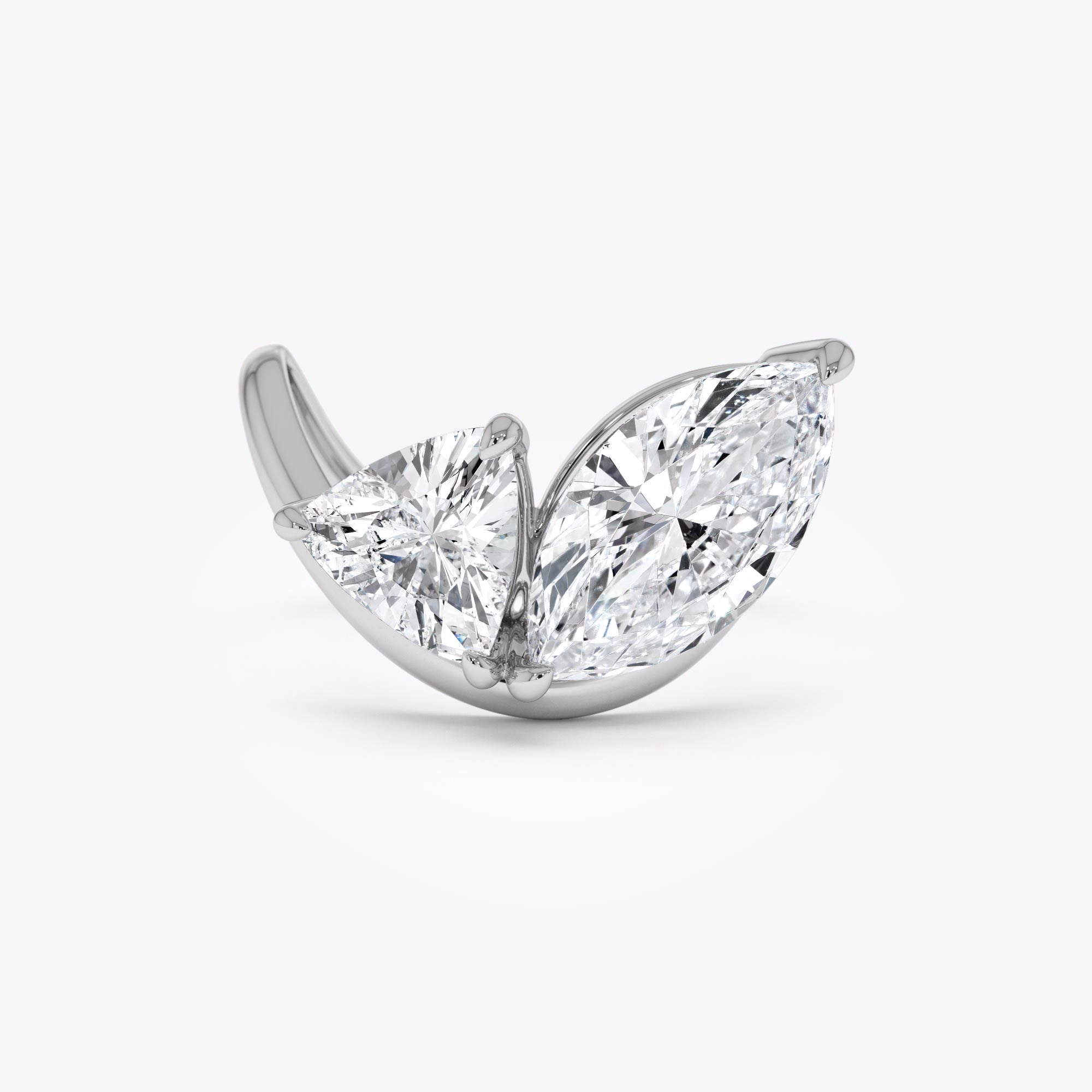 OBFJ0357 - 3.00ctw 14k  Marquise & Trillion Lab Grown Diamond Statement Ring - Mica 3