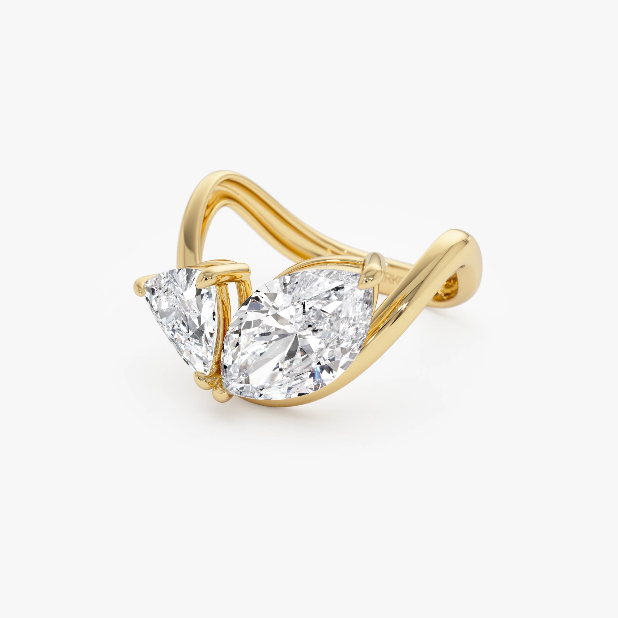 OBFJ0357 - 3.00ctw 14k  Marquise & Trillion Lab Grown Diamond Statement Ring - Mica 4
