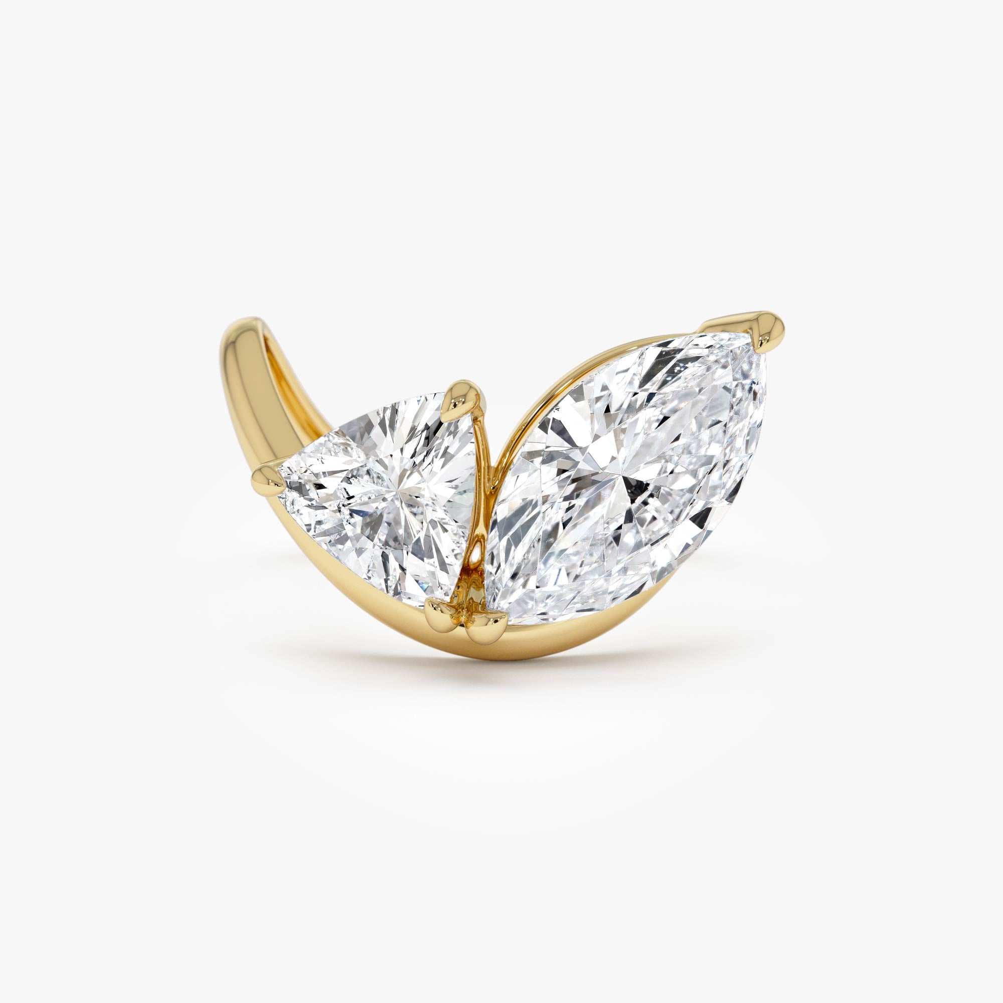 OBFJ0357 - 3.00ctw 14k  Marquise & Trillion Lab Grown Diamond Statement Ring - Mica 1