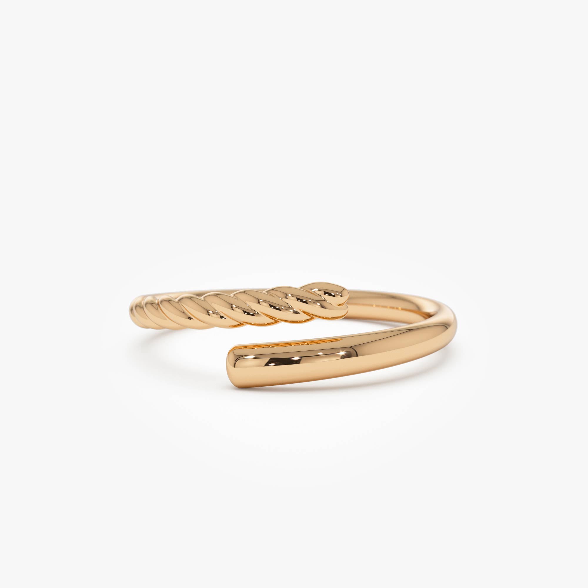 OBFJ0758 - 14k Open Band Twist Rope Design Ring 5