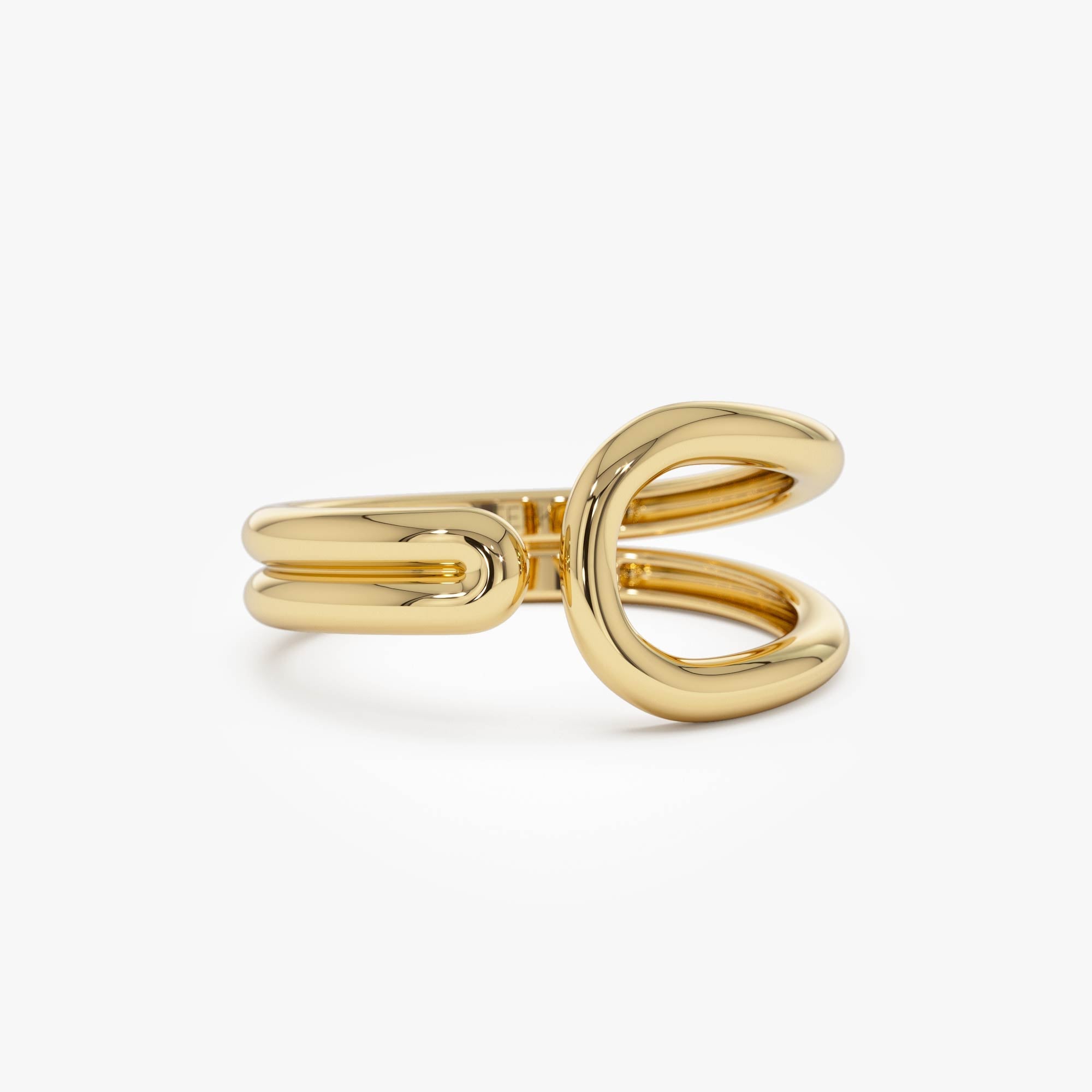 OBFJ0865 - 14k Modern Minimalist Statement Ring 1