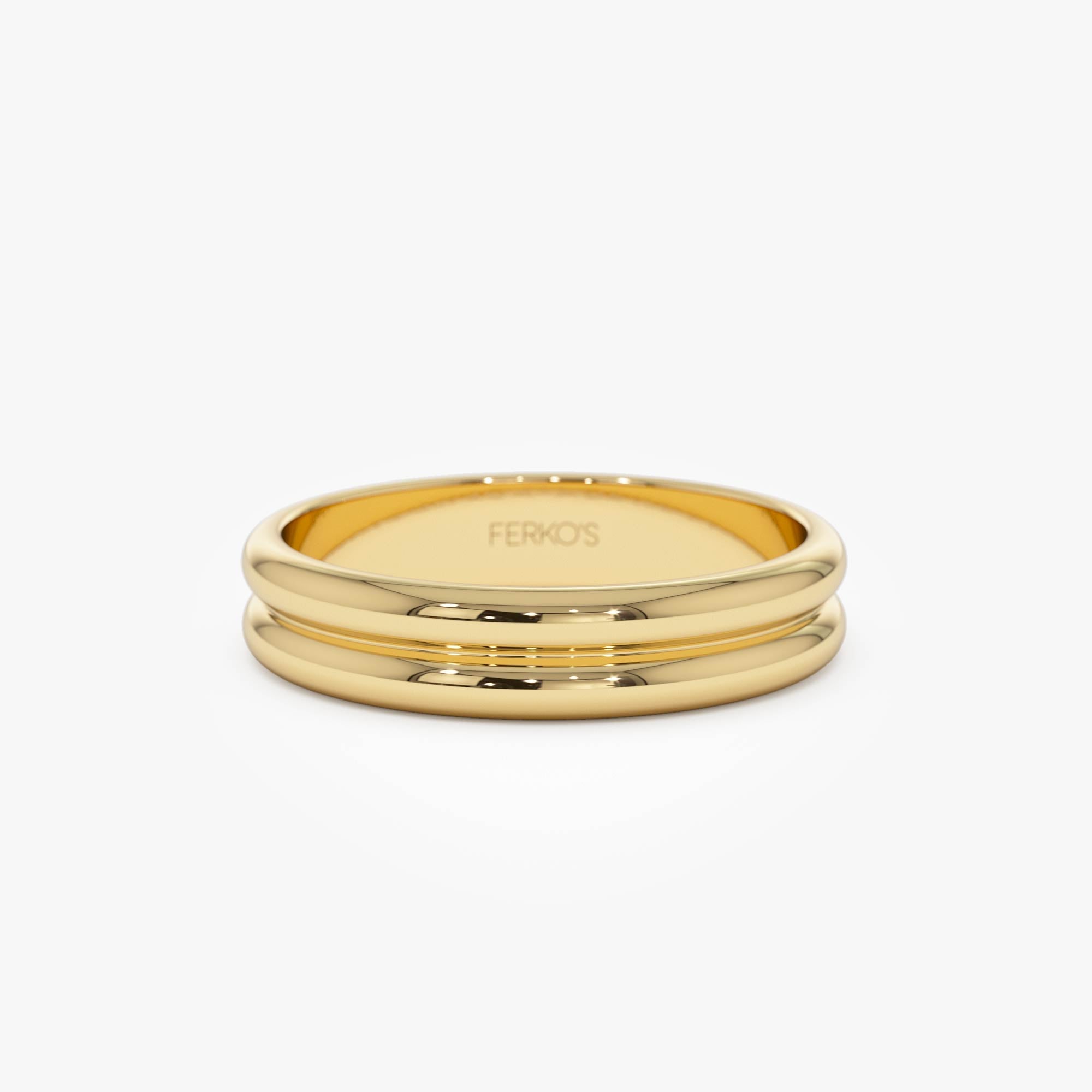 OBFJ0866 - 14k Double Dome Band Wedding Ring 1