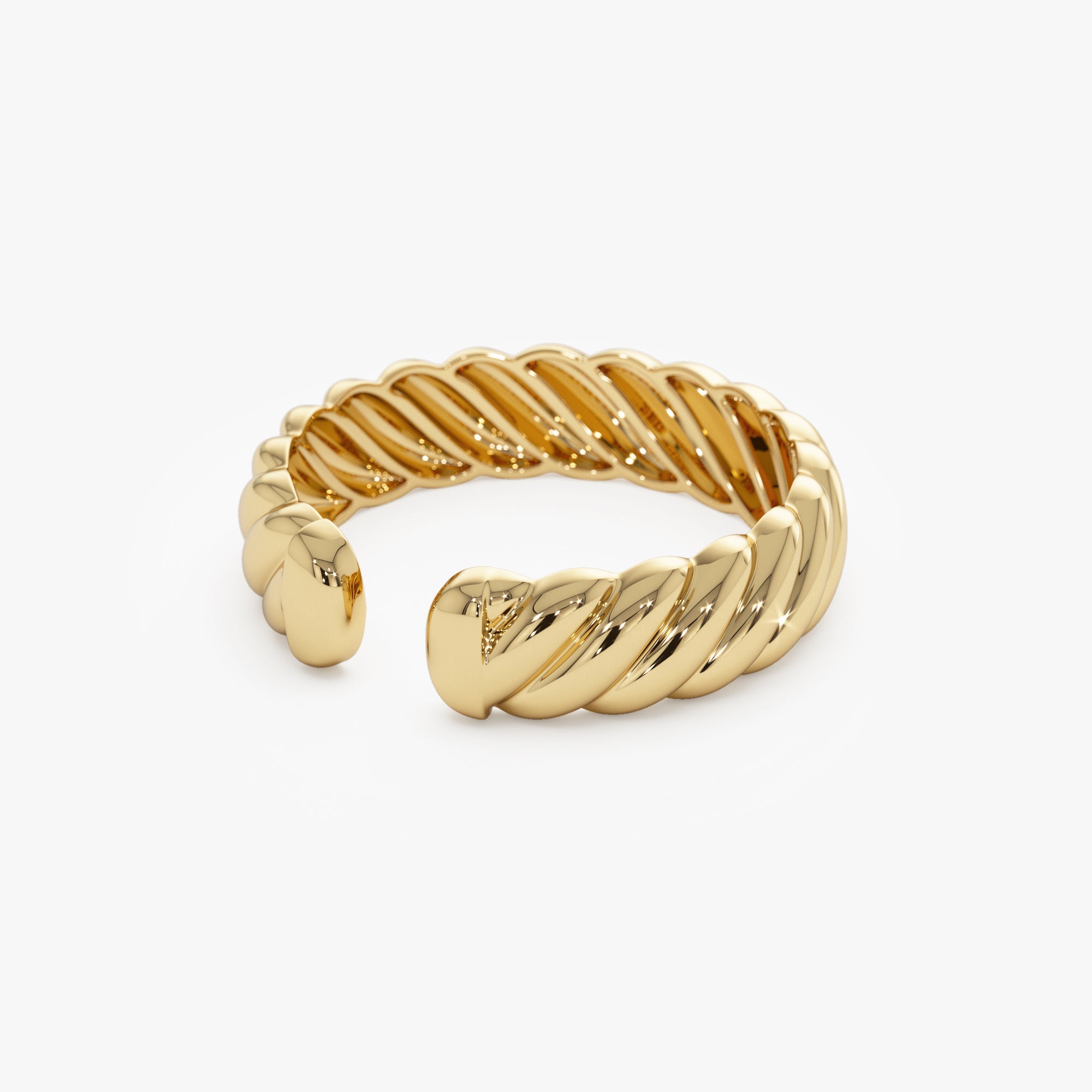 OBFJ0920 - 14K 5MM Rope Cuff Ring 7
