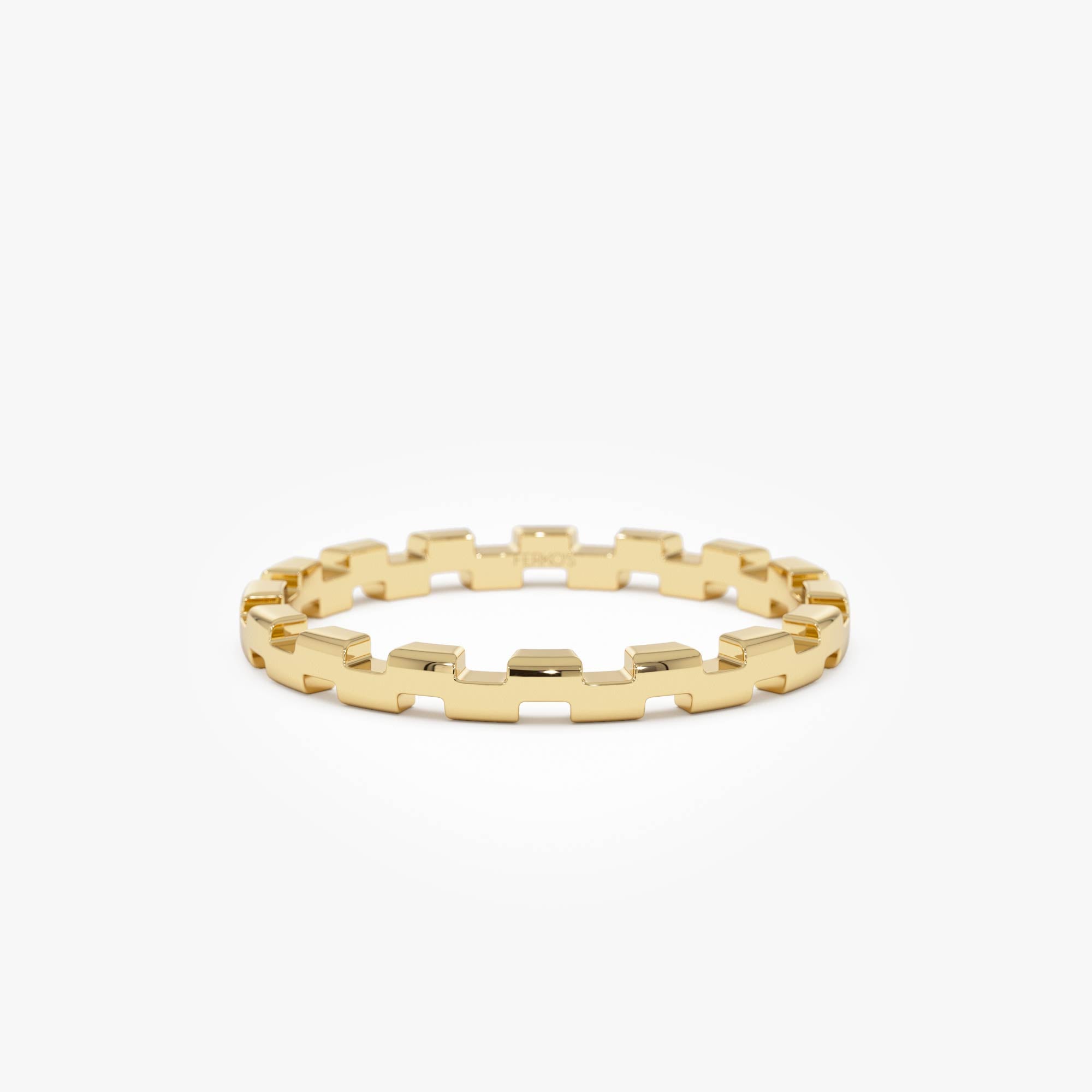 OBFJ0733 - 14k Gold Stackable Link Ring 1