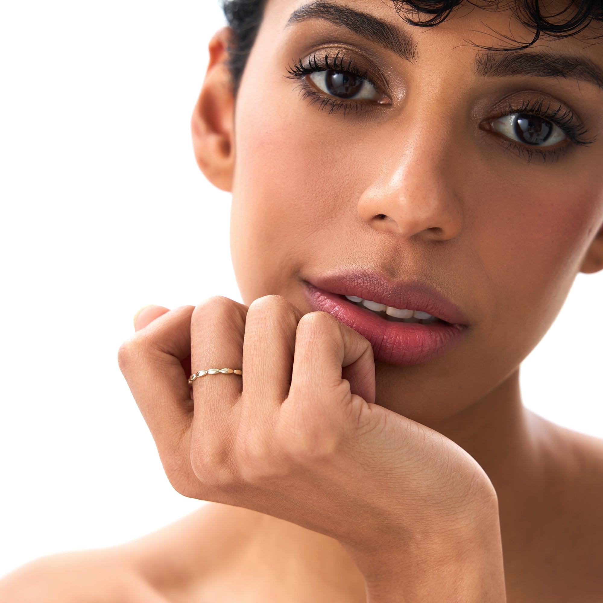 OBFJ0732 - 14k Plain Gold Minimalist Marquise Shape Ring 2