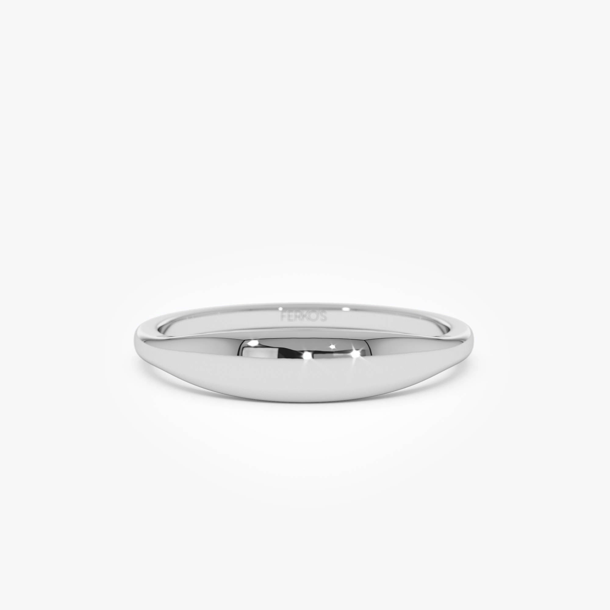 OBFJ0729 - 14k Gold Tapered Dome Gold Ring 7