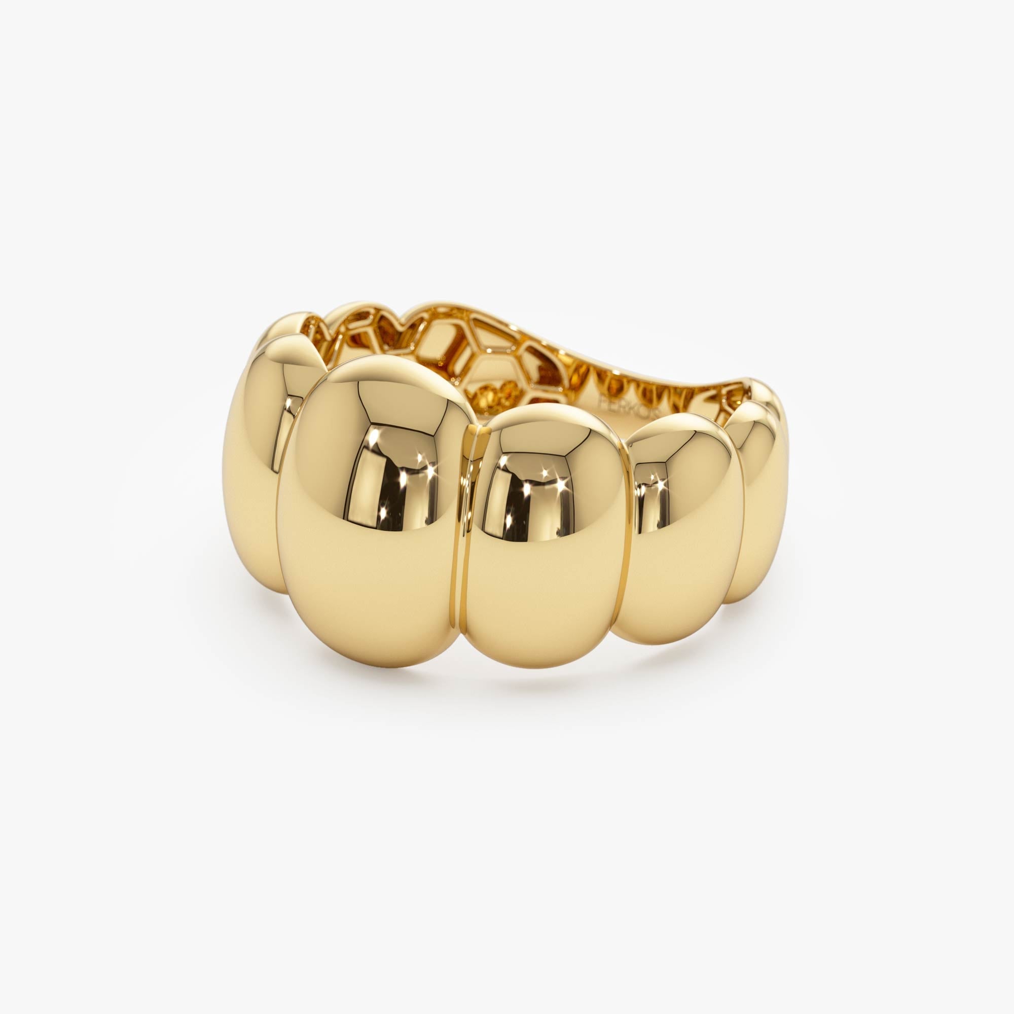 OBFJ0728 - Bubble Dome Statement Ring ring in selectable metal and diamond options - Roselle Jewelry view 6