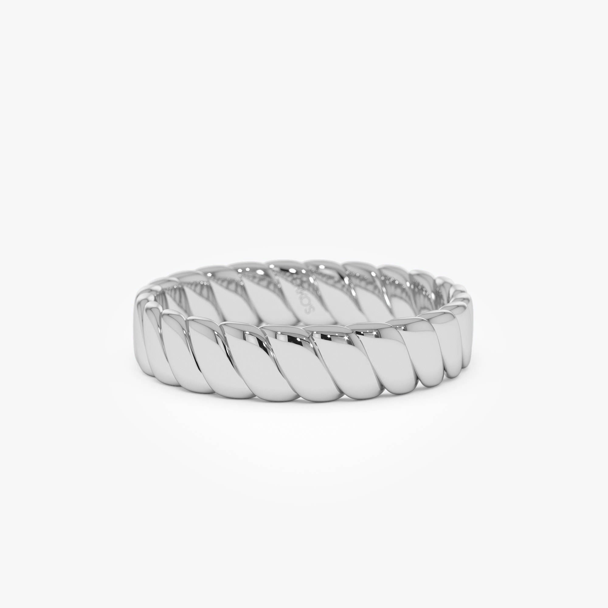 OBFJ0533 - 14K Gold Twisted Bold Band Ring 9