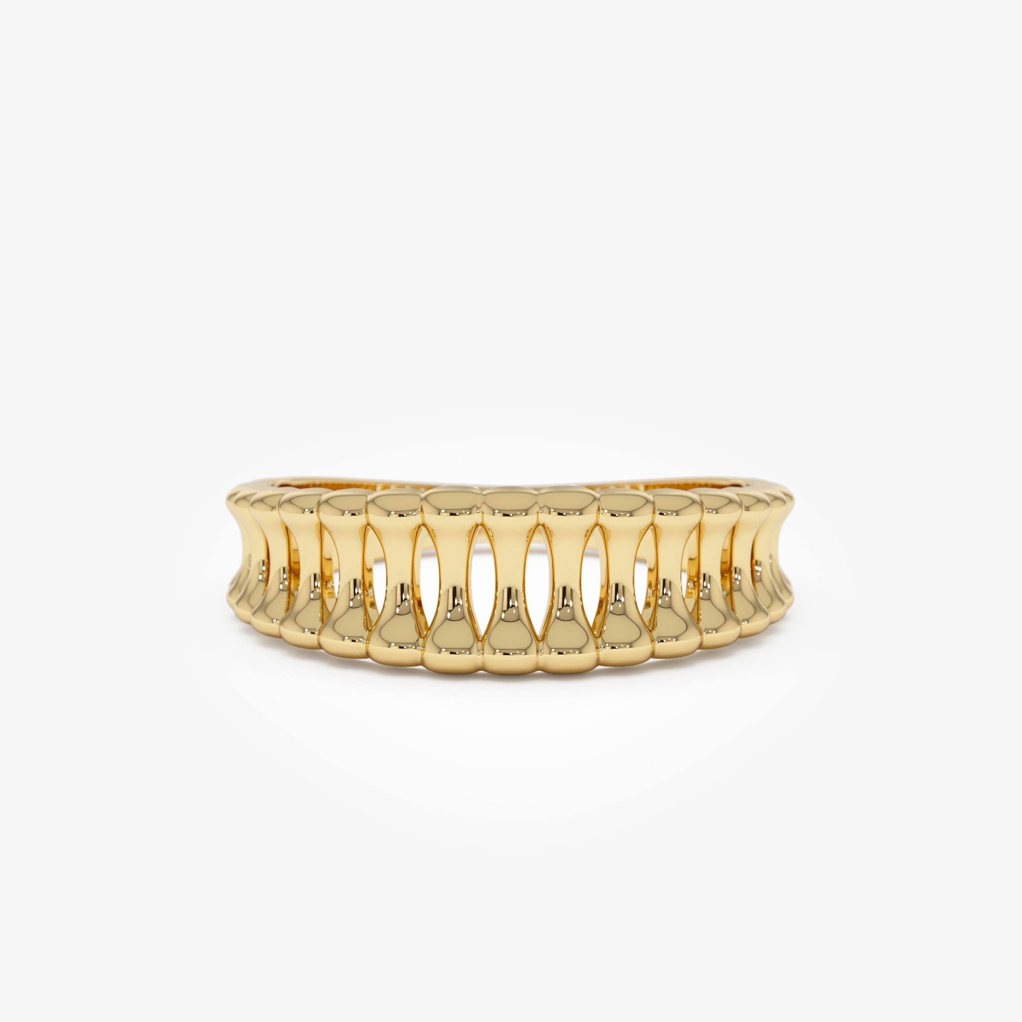 OBFJ0525 - 14K Sculptural Wide Band Ring 1