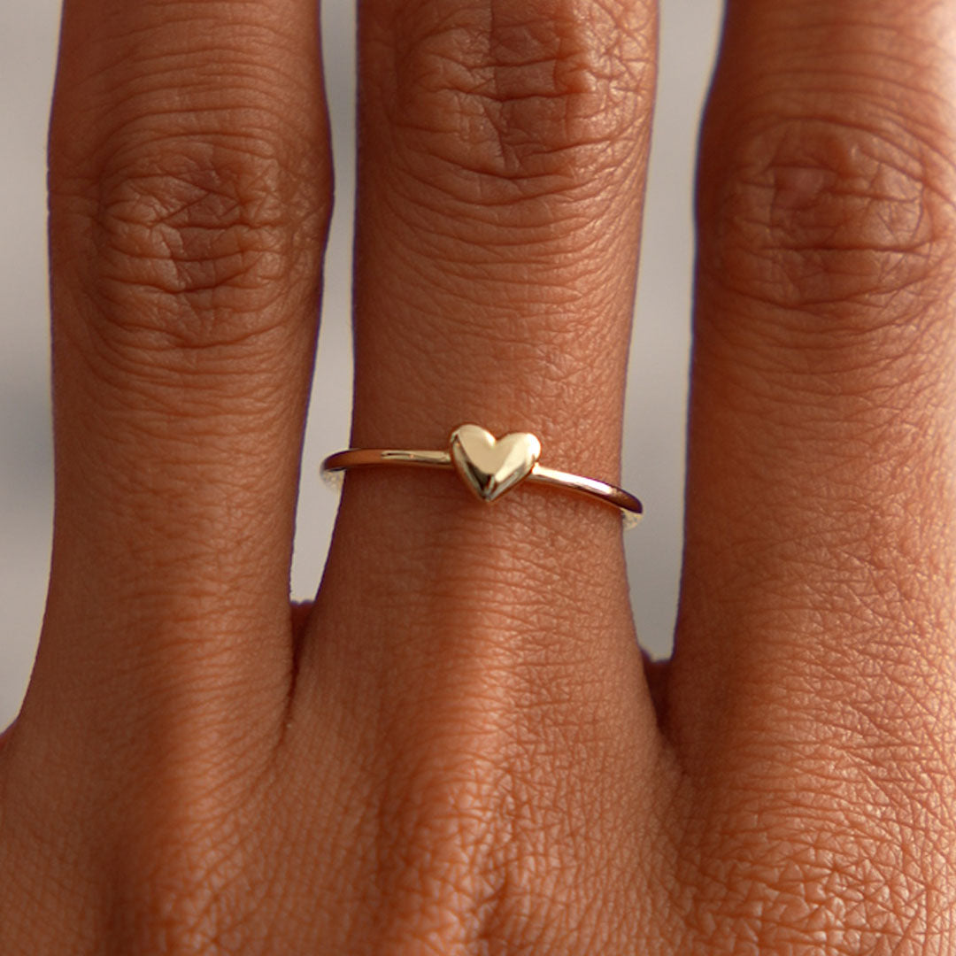 OBFJ0522 - 14k Bubble Heart Ring 7