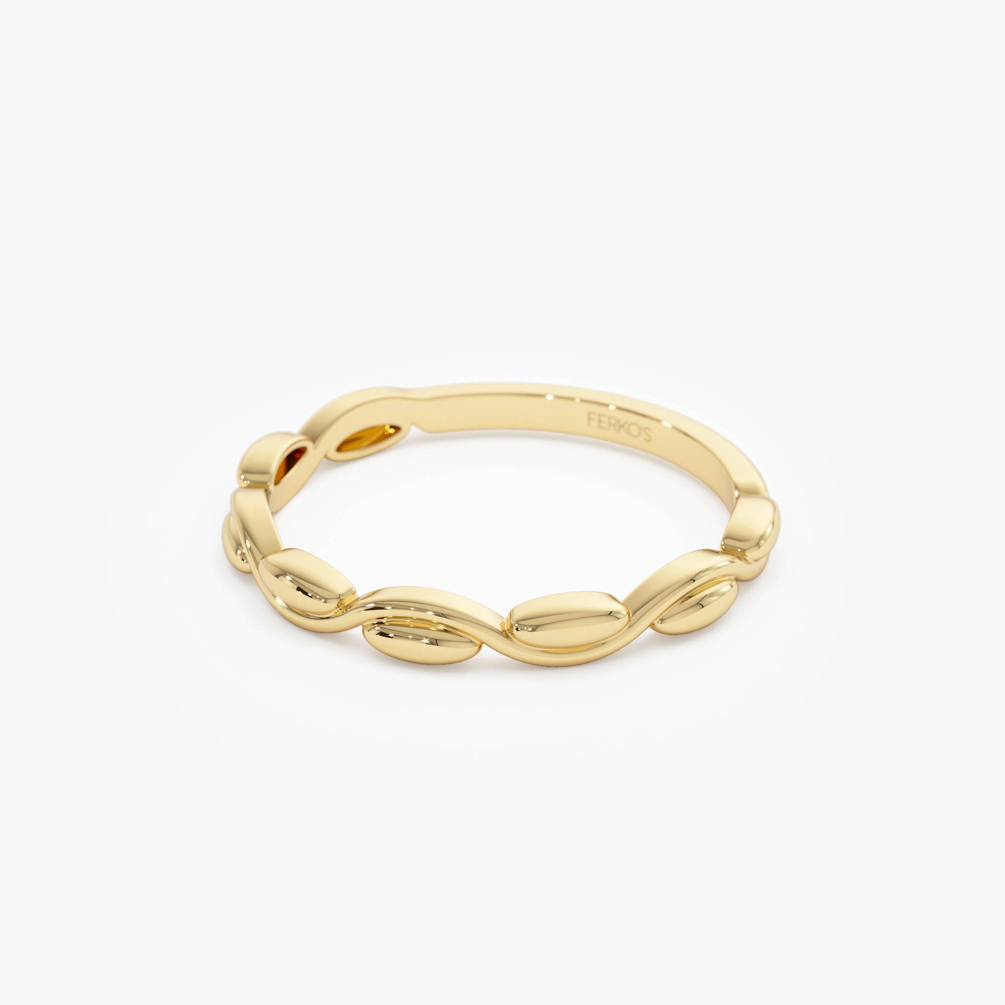 OBFJ0432 - 14K Oval Link Band Ring 10
