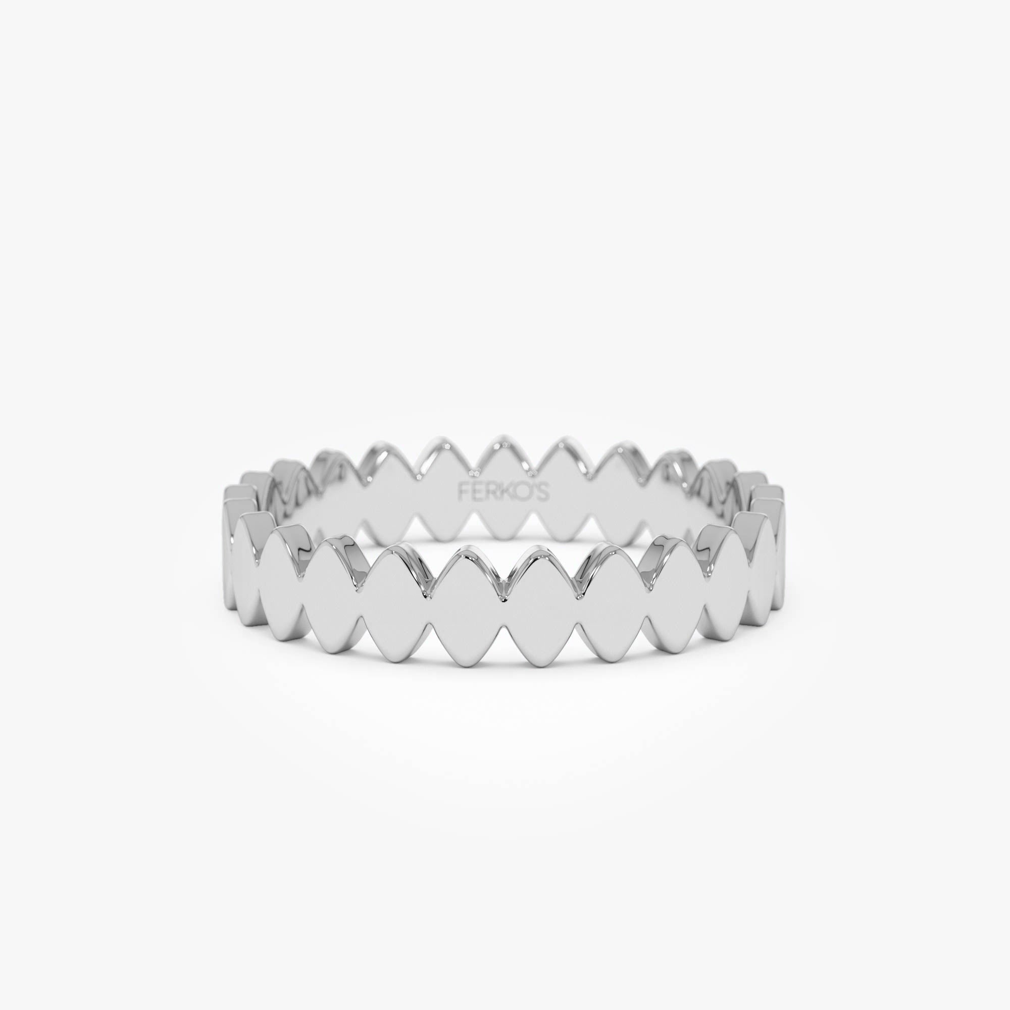 OBFJ0426 - 14K Flat Oval Link Band Ring 9