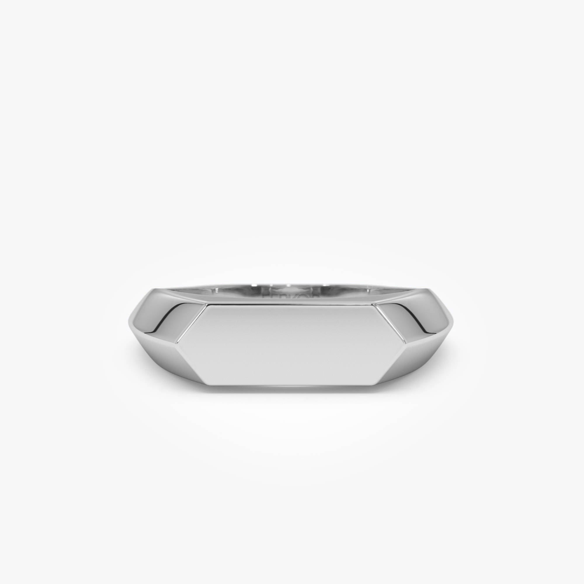 OBFJ0430 - Geometric Band ring in selectable metal and diamond options - Roselle Jewelry view 8