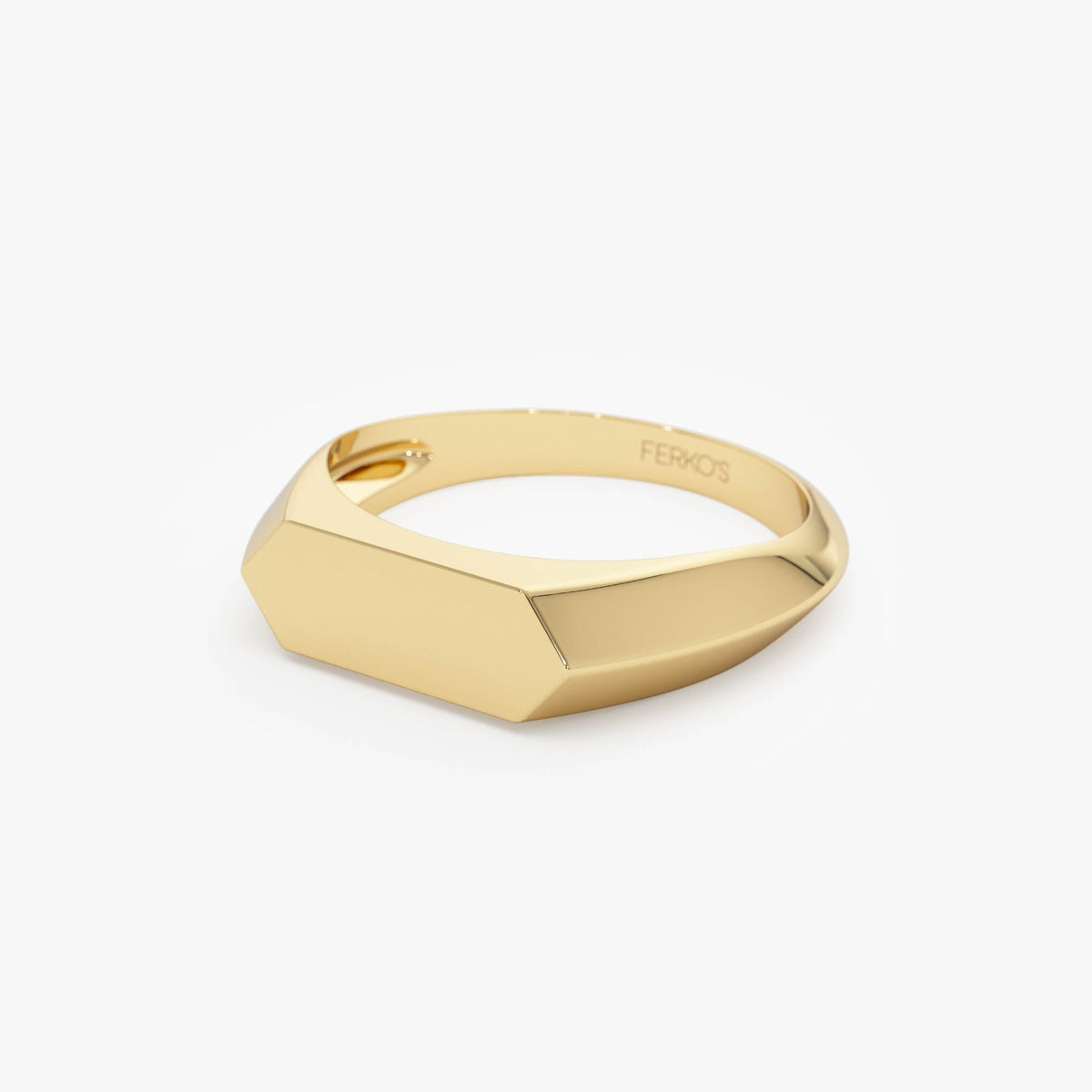 OBFJ0430 - Geometric Band ring in selectable metal and diamond options - Roselle Jewelry view 9