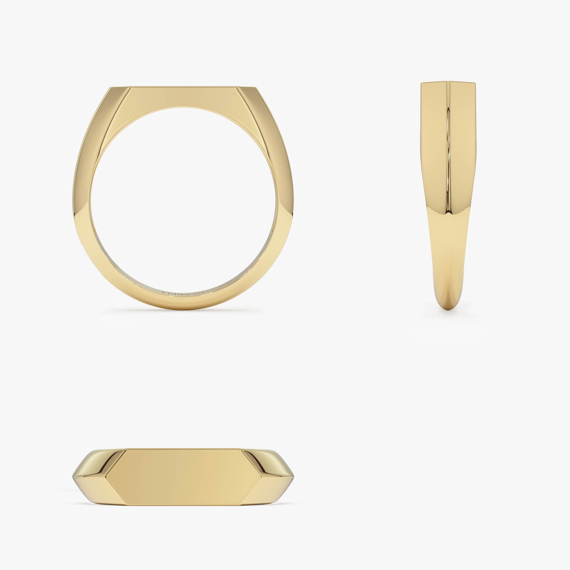 OBFJ0430 - Geometric Band ring in selectable metal and diamond options - Roselle Jewelry view 10