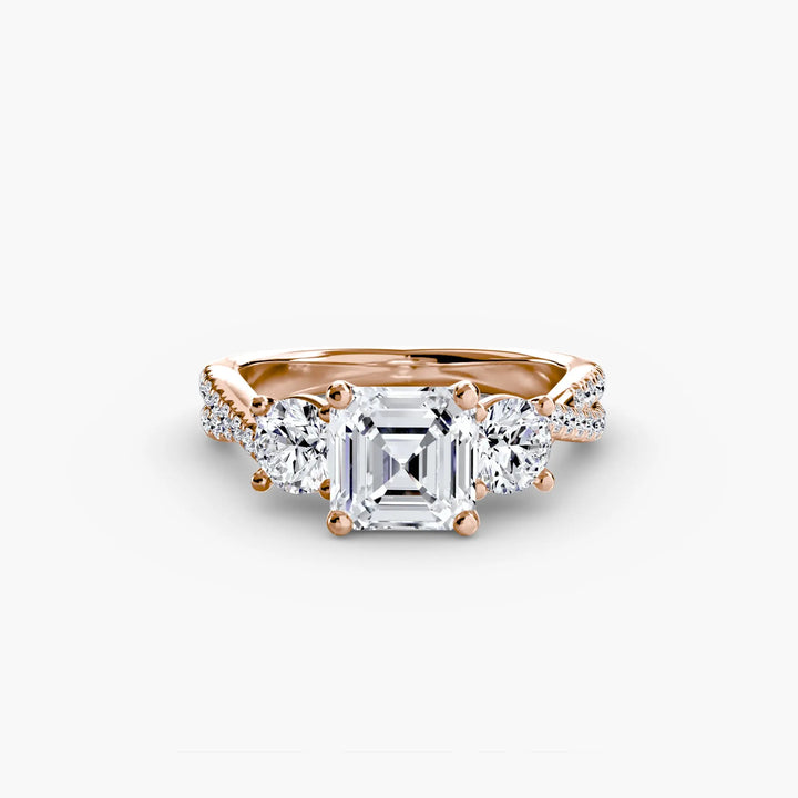 Three-Stone with Pavé Band 2 Roselle Jewelry