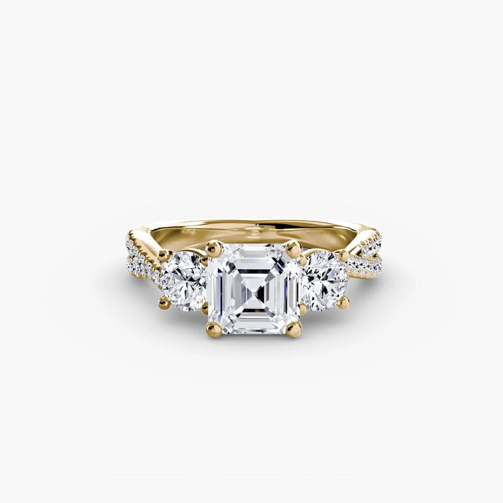 Three-Stone with Pavé Band 2 Roselle Jewelry
