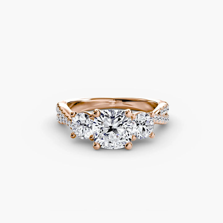 Three-Stone with Pavé Band 2 Roselle Jewelry