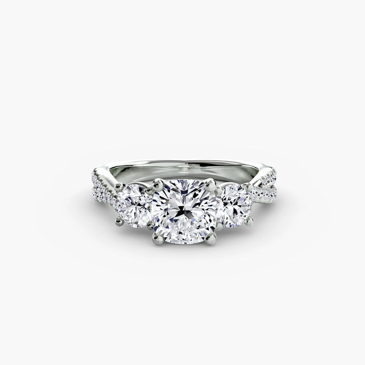 Three-Stone with Pavé Band 2 Roselle Jewelry