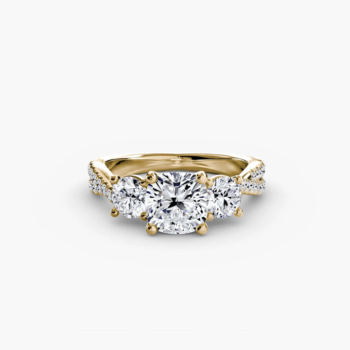 Three-Stone with Pavé Band 2 Roselle Jewelry