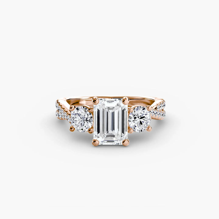 Three-Stone with Pavé Band 2 Roselle Jewelry