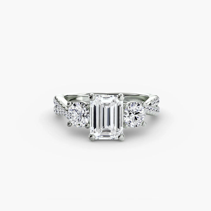 Three-Stone with Pavé Band 2 Roselle Jewelry
