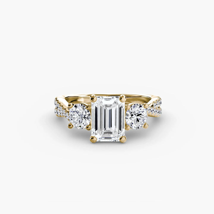 Three-Stone with Pavé Band 2 Roselle Jewelry