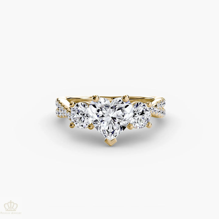 Three-Stone with Pavé Band 2 Roselle Jewelry