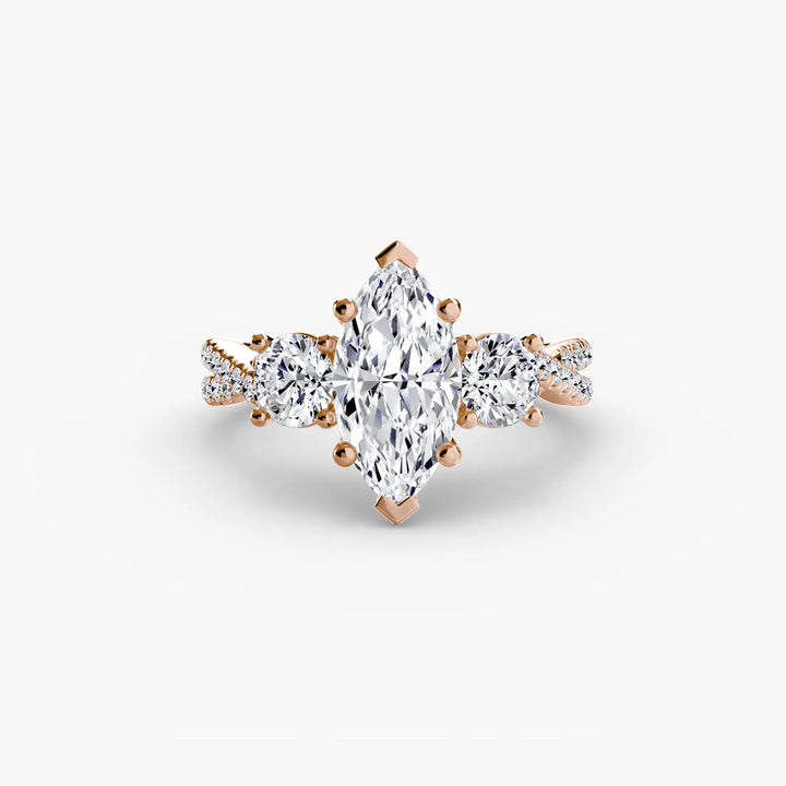 Three-Stone with Pavé Band 2 Roselle Jewelry