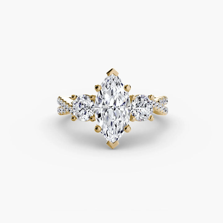 Three-Stone with Pavé Band 2 Roselle Jewelry