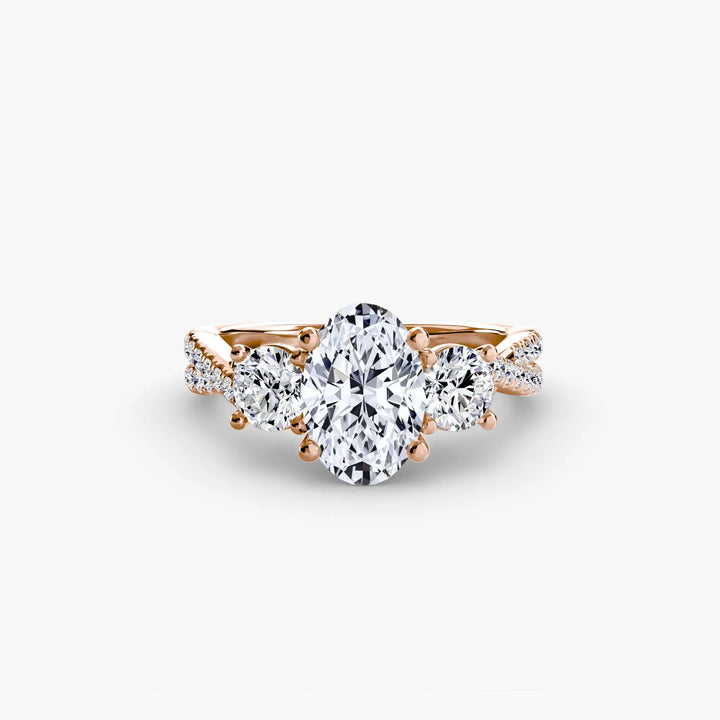 Three-Stone with Pavé Band 2 Roselle Jewelry