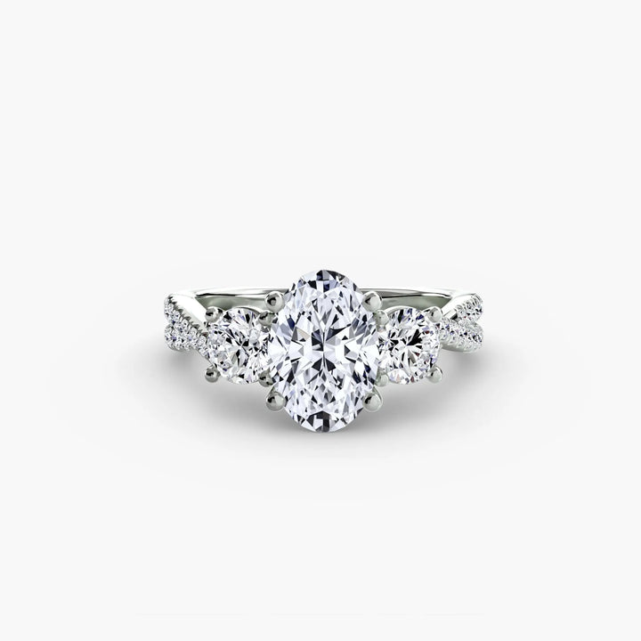 Three-Stone with Pavé Band 2 Roselle Jewelry