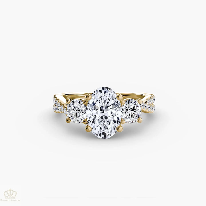 Three-Stone with Pavé Band 2 Roselle Jewelry
