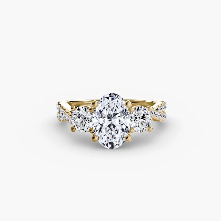 Three-Stone with Pavé Band 2 Roselle Jewelry