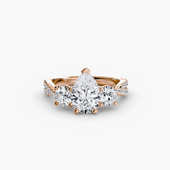 Three-Stone with Pavé Band 2 Roselle Jewelry