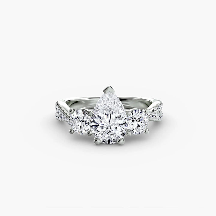 Three-Stone with Pavé Band 2 Roselle Jewelry