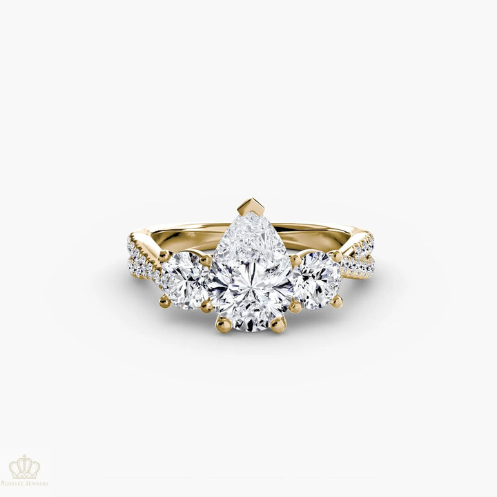 Three-Stone with Pavé Band 2 Roselle Jewelry