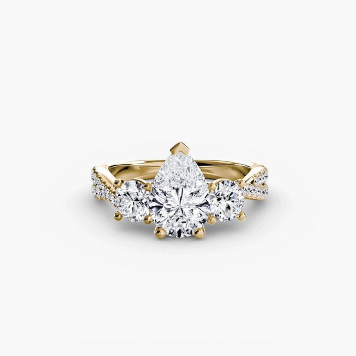 Three-Stone with Pavé Band 2 Roselle Jewelry
