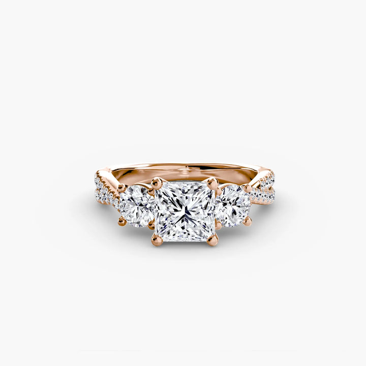Three-Stone with Pavé Band 2 Roselle Jewelry