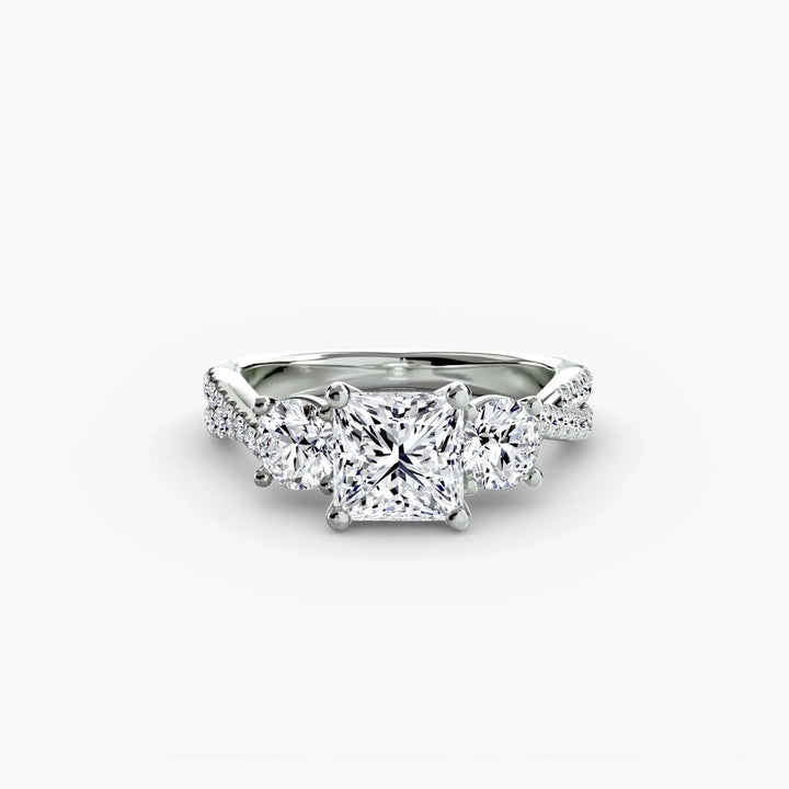 Three-Stone with Pavé Band 2 Roselle Jewelry
